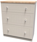 Vienna 3 Drawer Deep Table with Oak Top