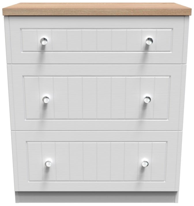 Vienna 3 Drawer Deep Table with Oak Top
