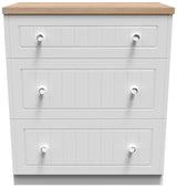 Vienna 3 Drawer Deep Table with Oak Top