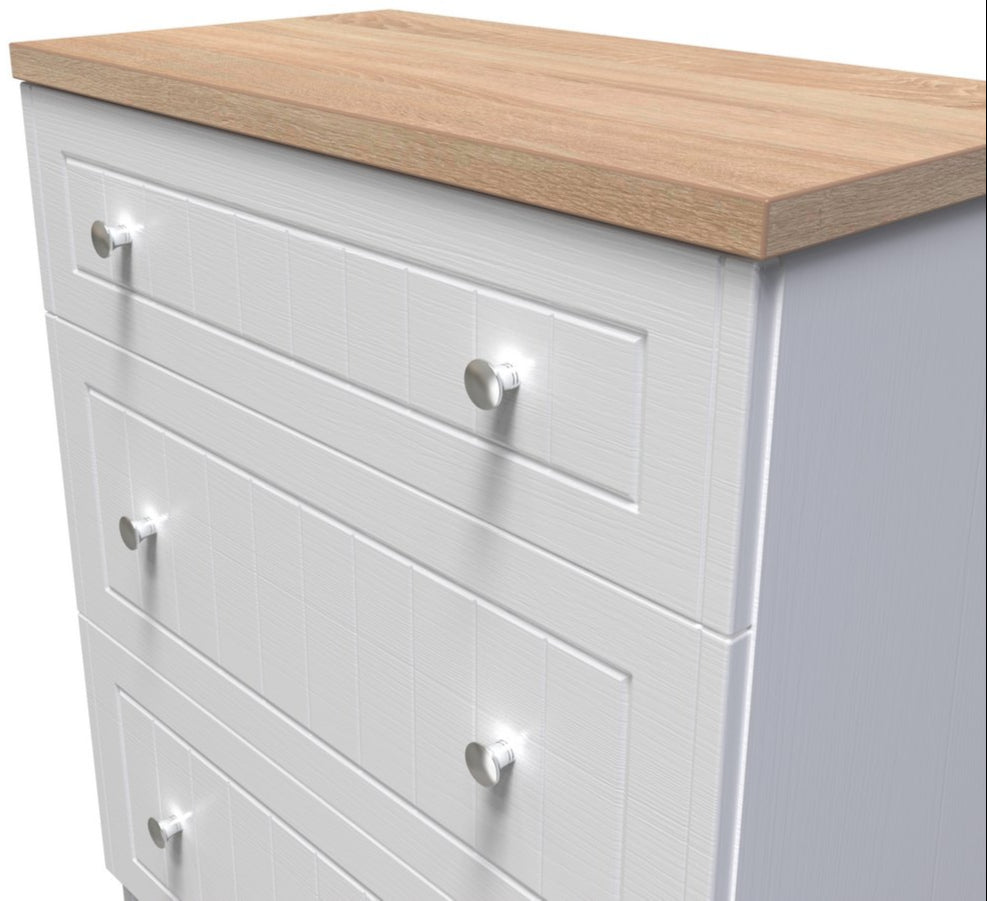 Vienna 3 Drawer Deep Table with Oak Top