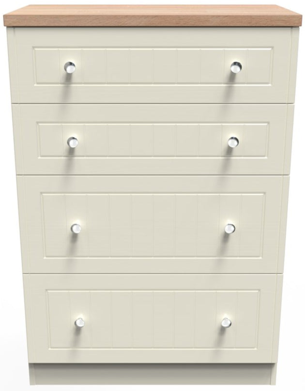 Vienna 4 Drawer Deep Chest with Oak Top