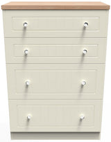Vienna 4 Drawer Deep Chest with Oak Top