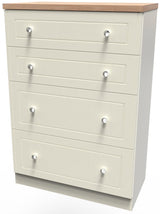 Vienna 4 Drawer Deep Chest with Oak Top