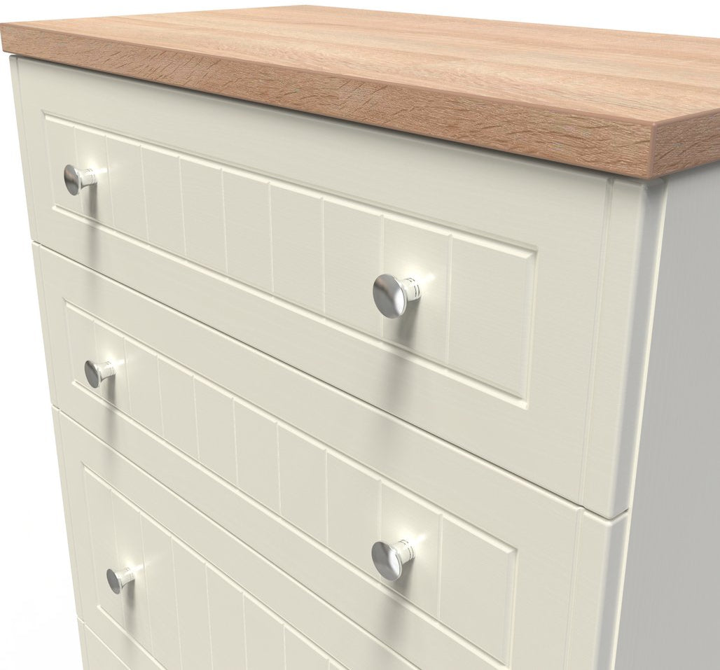 Vienna 4 Drawer Deep Chest with Oak Top