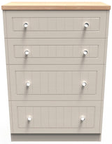 Vienna 4 Drawer Deep Chest with Oak Top