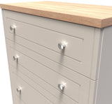 Vienna 4 Drawer Deep Chest with Oak Top