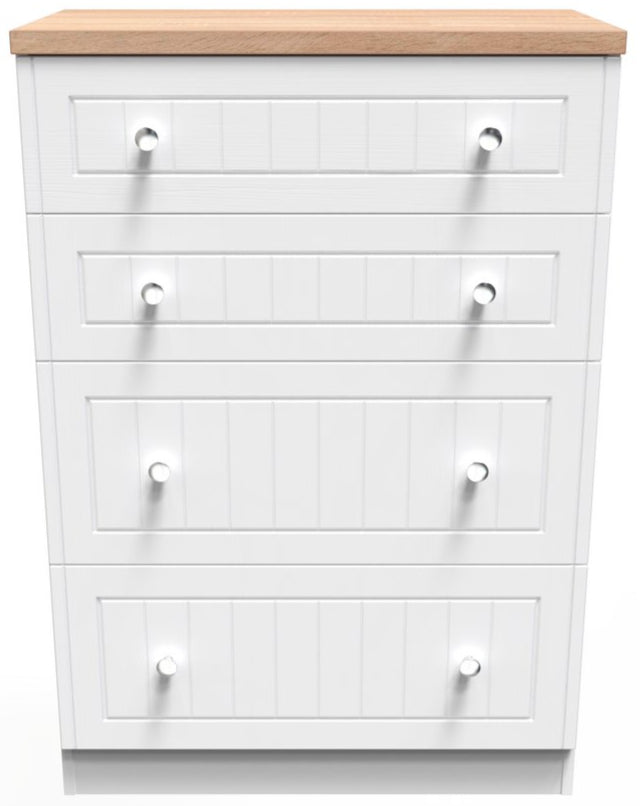 Vienna 4 Drawer Deep Chest with Oak Top