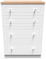 Vienna 4 Drawer Deep Chest with Oak Top
