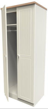 Vienna 2 Door Double Wardrobe with Oak Top