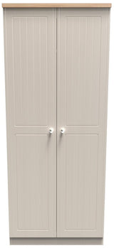 Vienna 2 Door Double Wardrobe with Oak Top