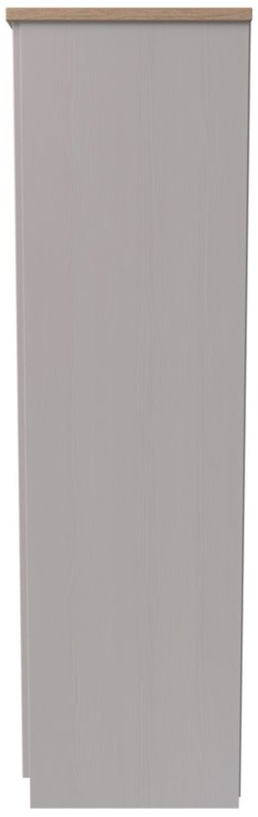Vienna 2 Door Double Wardrobe with Oak Top