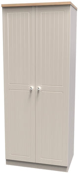 Vienna 2 Door Double Wardrobe with Oak Top