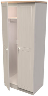 Vienna 2 Door Double Wardrobe with Oak Top