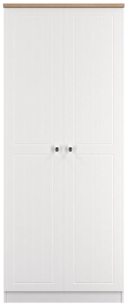 Vienna 2 Door Double Wardrobe with Oak Top