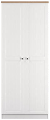 Vienna 2 Door Double Wardrobe with Oak Top