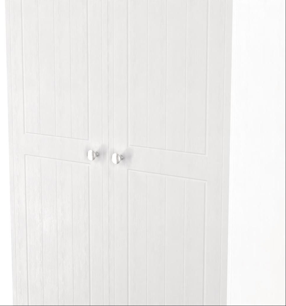 Vienna 2 Door Double Wardrobe with Oak Top