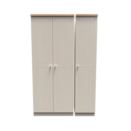 Vienna 3 Door Triple Wardrobe with Oak Top
