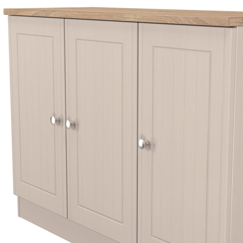 Vienna 3 Door Storage Unit with Oak Top