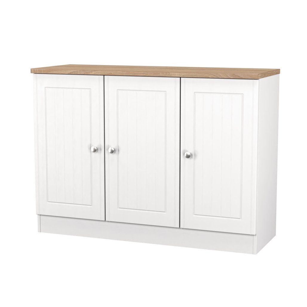 Vienna 3 Door Storage Unit with Oak Top