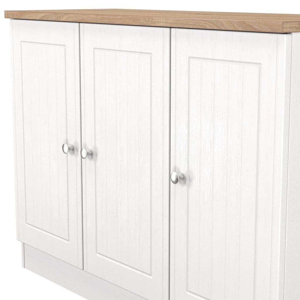Vienna 3 Door Storage Unit with Oak Top