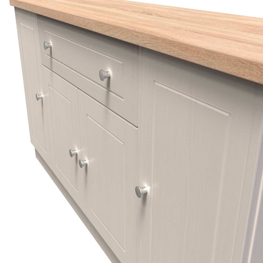 Vienna 4 Door 1 Drawer Wide Sideboard with Oak Top