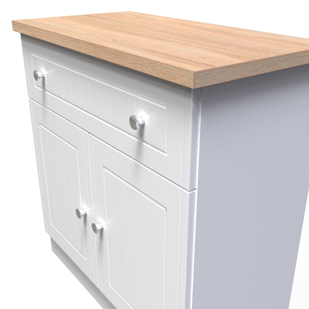 Vienna 2 Door 1 Drawer Sideboard with Oak Top
