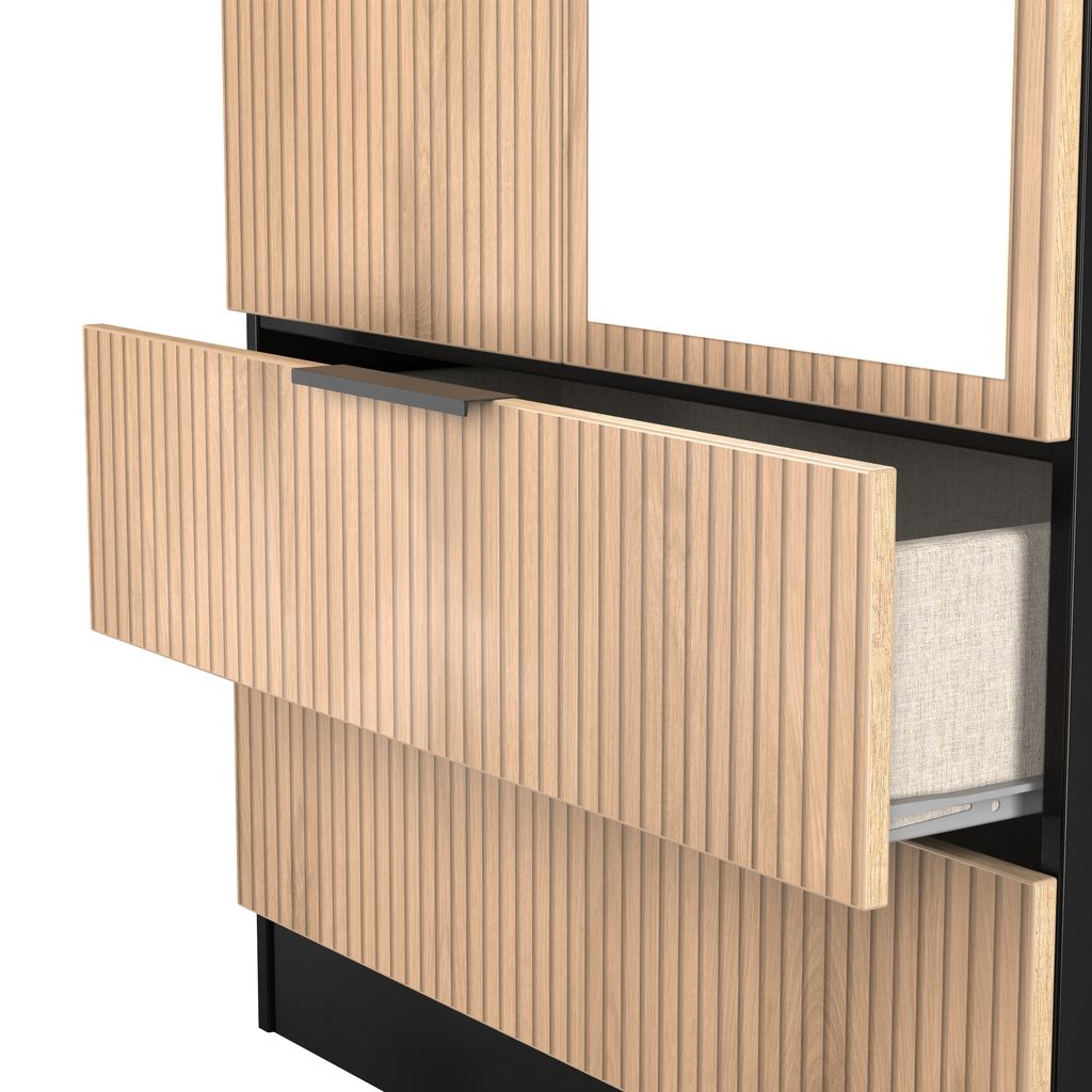Java Tall Mirrored 2 Drawer 2 Door Double Wardrobe