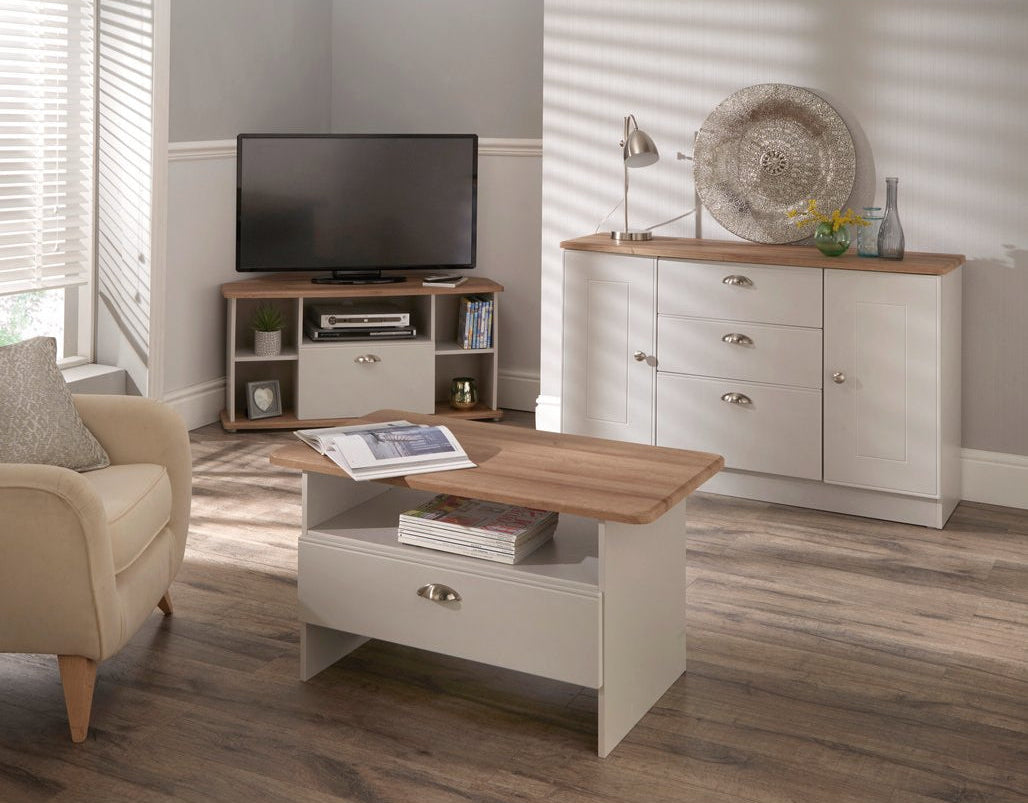 Victoria Wide 2 Door 3 Drawer Sideboard with Riviera Oak Top