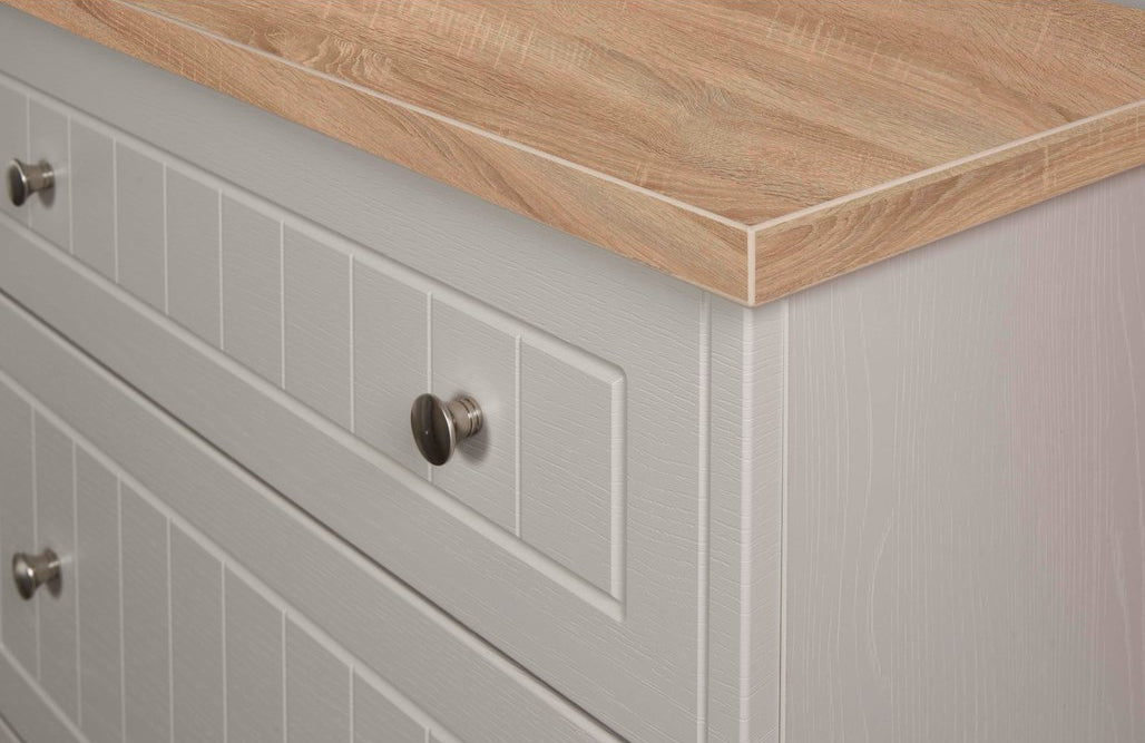 Vienna 5 Drawer Chest with Oak Top