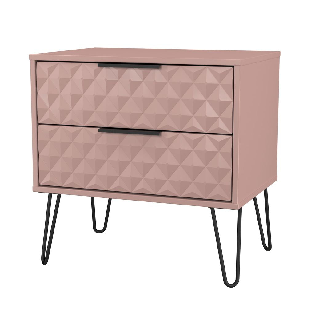 Harlequin 2 Drawer Midi Chest with Black Hairpin Legs