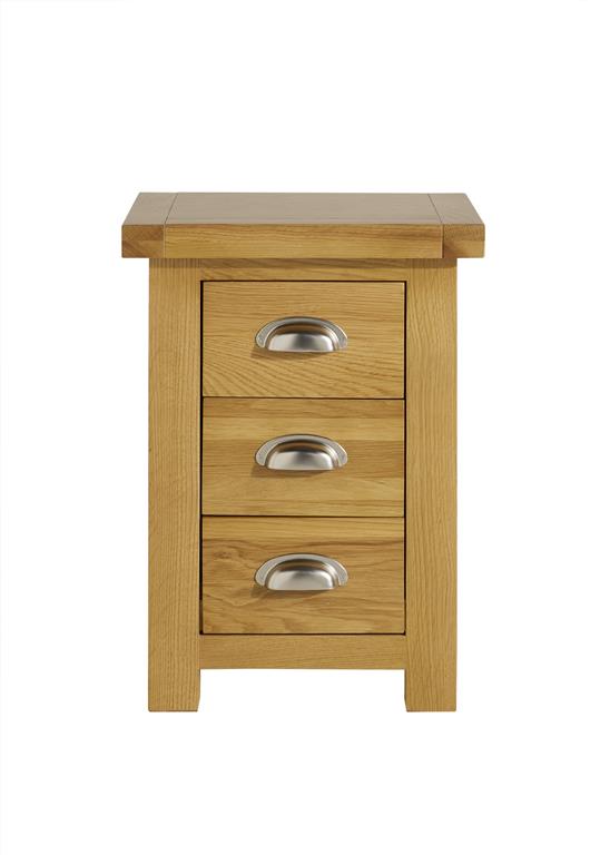 Woburn Solid Oak Small 3 Drawer Bedside