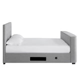 Mayfair Grey Fabric TV Bed Frame (5' King Size)