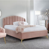 Pettine Velvet Ottoman Bed