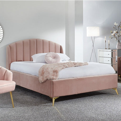 Pettine Velvet Ottoman Bed