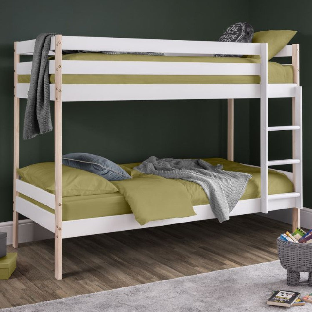 Nova White Single Bunk Bed 3ft