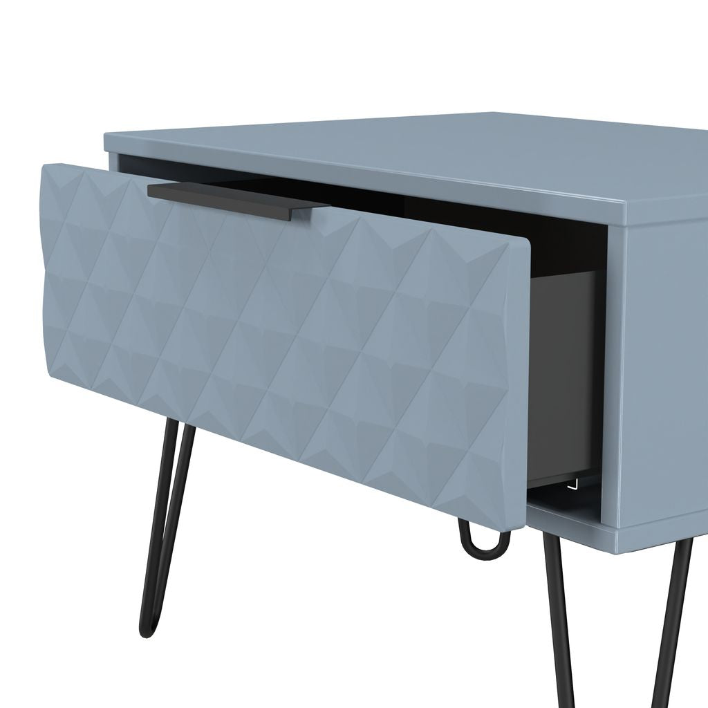 Harlequin 1 Drawer Midi Chest with Black Hairpin Legs
