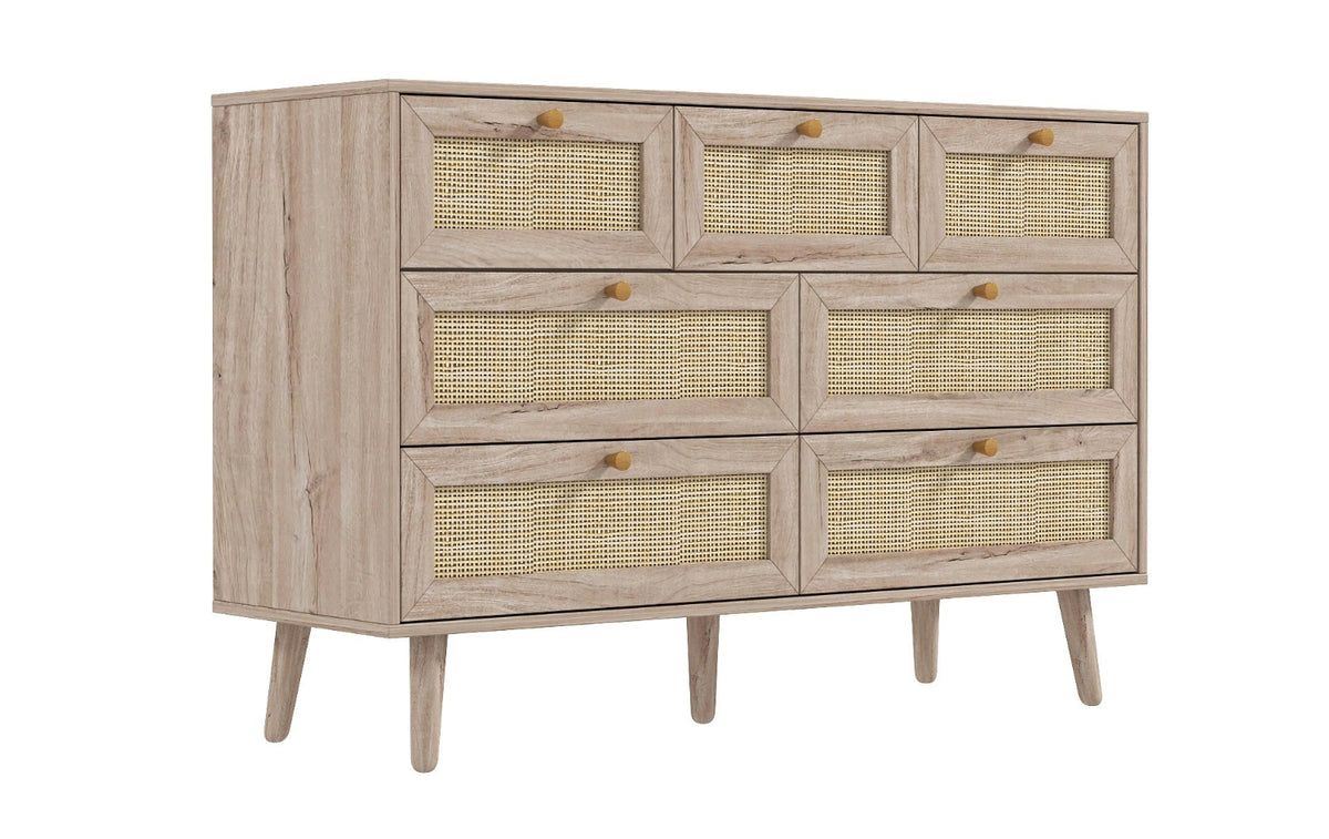 Willow oak rattan chest of drawers bedroom storage