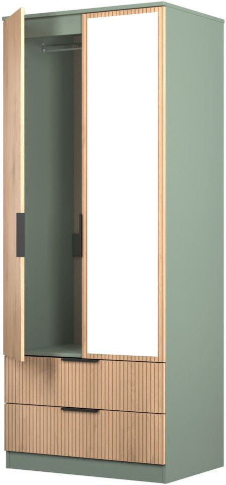 Java Mirrored 2 Drawer 2 Door Double Wardrobe