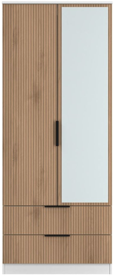 Java Mirrored 2 Drawer 2 Door Double Wardrobe