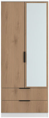 Java Mirrored 2 Drawer 2 Door Double Wardrobe