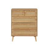 Manila Rattan 3 Piece Bedroom Set with 2 Door Wardrobe, Bedside Table & Chest of 3+2 Drawers