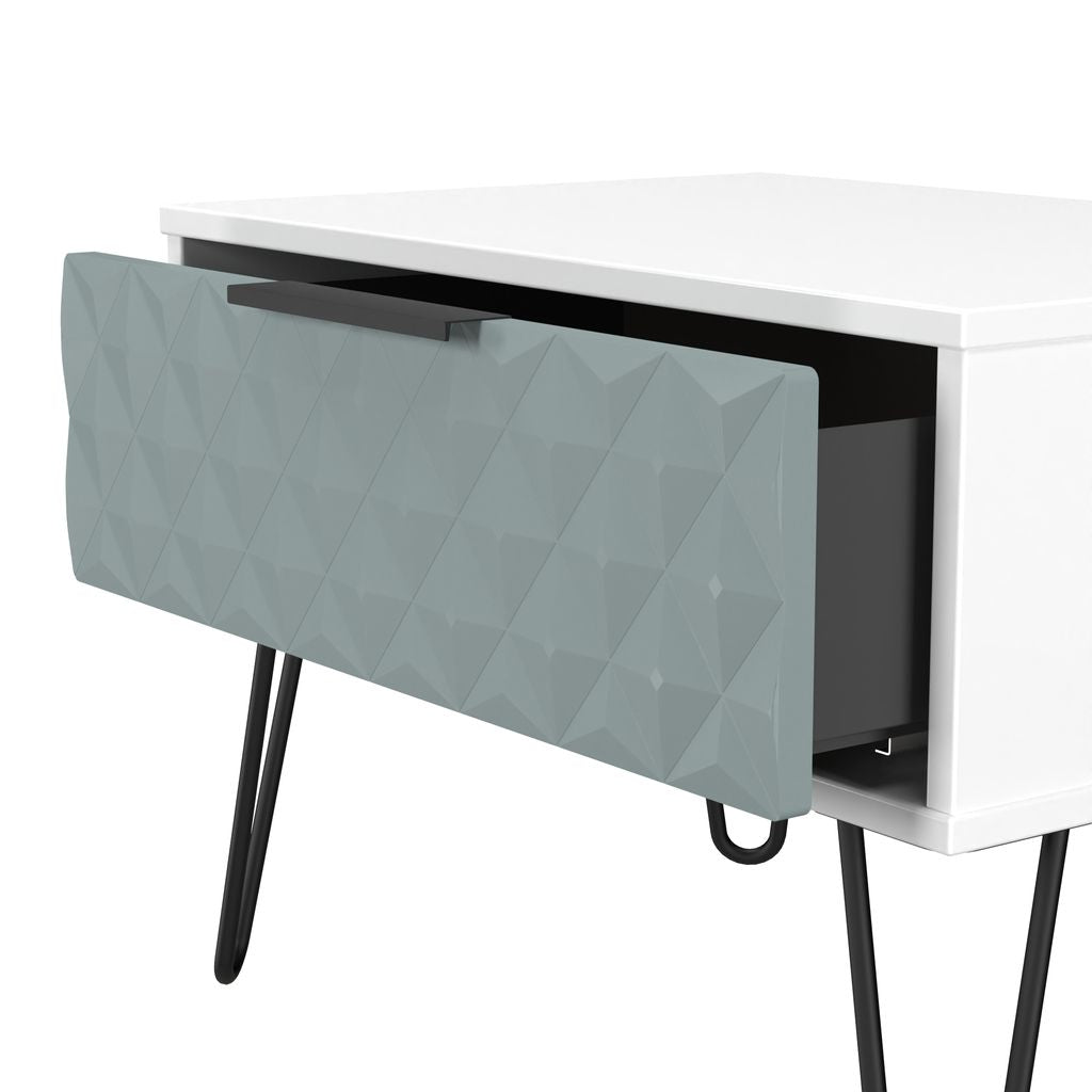 Harlequin 1 Drawer Midi Chest with Black Hairpin Legs