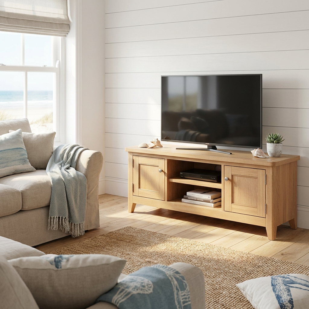 Atlas 2 Door Wide TV Cabinet with Open Shelves