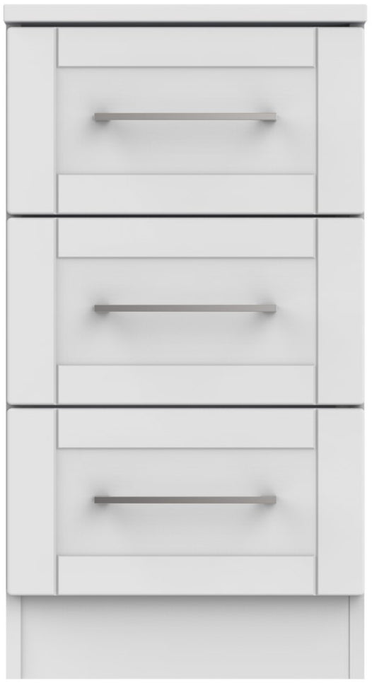 York 3 Drawer Bedside Table