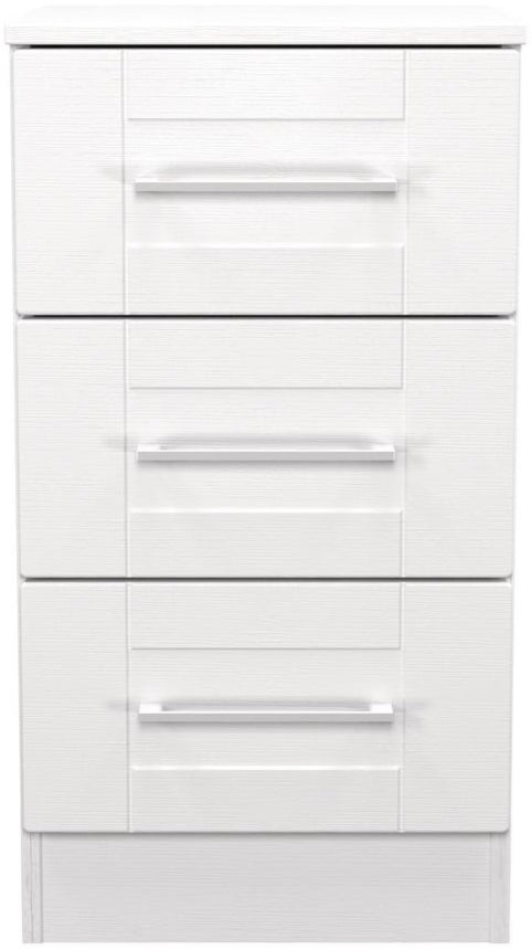 York 3 Drawer Bedside Table