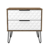 Harlequin 2 Drawer Midi Chest with Black Hairpin Legs