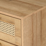 Manila Rattan 3 Piece Bedroom Set with 2 Door Wardrobe, Bedside Table & Chest of 3+2 Drawers
