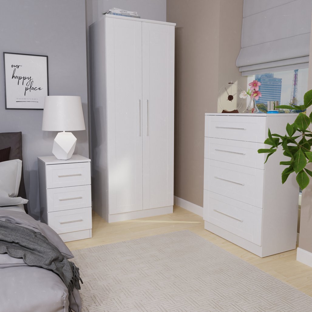 York 3 Drawer Bedside Table