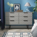 Harlequin 6 Drawer Chest with Black Hairpin Legs