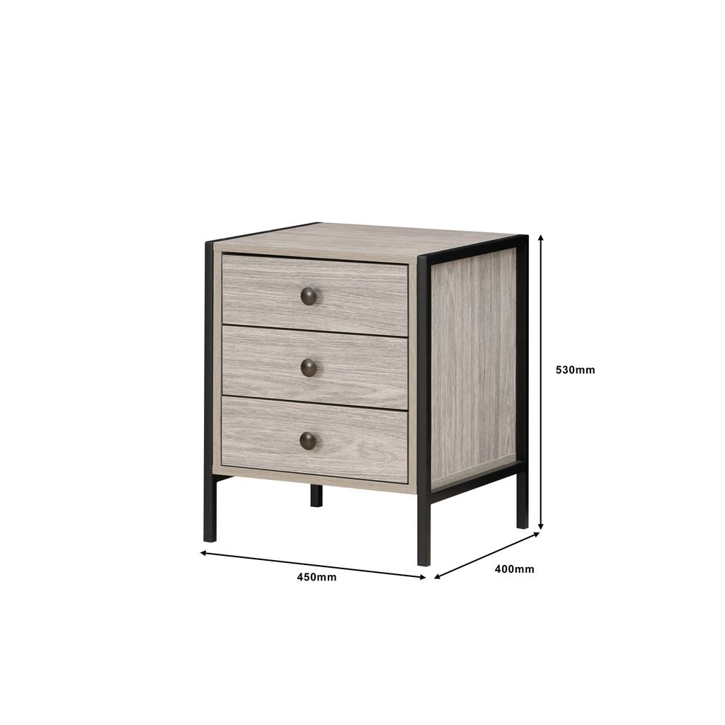 Alva Open Wardrobe with 2 Drawers 3 Piece Bedroom Set